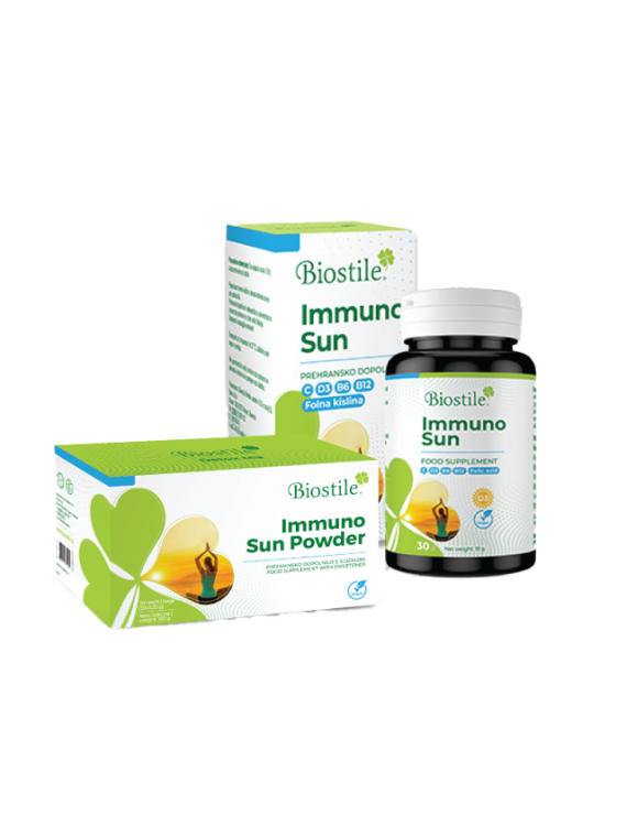 Biostile IMMUNO SUN COMPLET rinkinys imunitetui stiprinti N30 