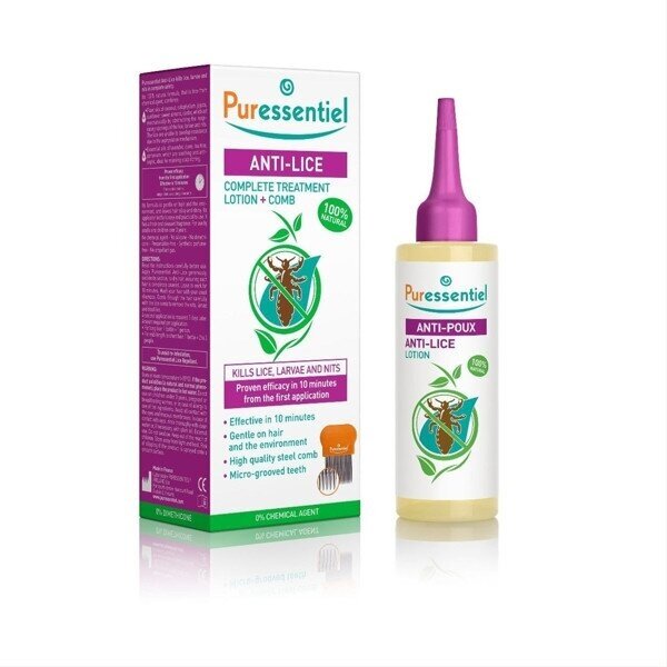 Puressentiel gydomasis losjonas nuo galvos utėlių, 100ml Puressentiel gydomasis losjonas nuo galvos utėlių, 100ml